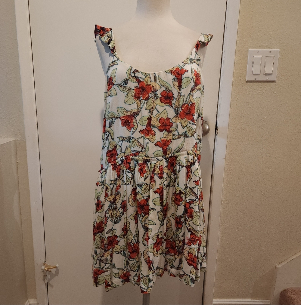 Floral Sleeveless Dress with Ruffle Straps